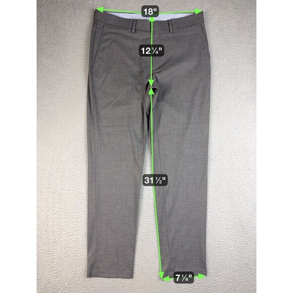 Haggar Slim Fit Premium Stretch Dress Pants Mens 34x32 Flat Front Gray Casual - Picture 3 of 6